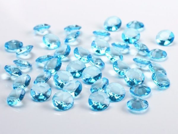 Stolové konfety kryštálové diamanty modré