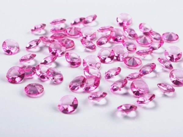 Stolové konfety kryštálové diamanty ružové